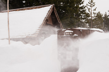 Image showing Mens Room Winter Snow Storm Crater Lake Oregon