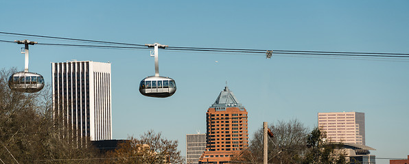 Image showing Aerial Tramway Portland Oregon Downtown City Skyline Cable Cars