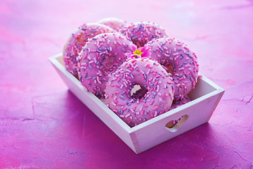 Image showing delicious pink donuts