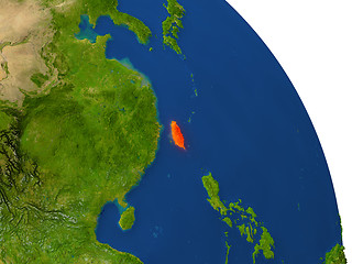 Image showing Map of Taiwan in red