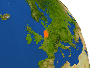 Image showing Map of Netherlands in red