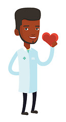 Image showing Doctor cardiologist holding heart.