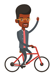 Image showing Man riding bicycle vector illustration.