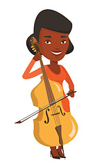 Image showing Woman playing cello vector illustration.