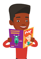 Image showing Man reading magazine vector illustration.
