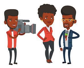 Image showing TV interview vector illustration.