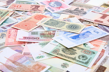 Image showing different world banknotes background