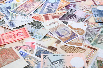 Image showing different world banknotes background