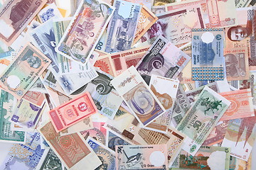 Image showing different world banknotes background