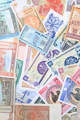 Image showing different world banknotes background