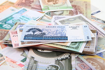 Image showing different world banknotes background