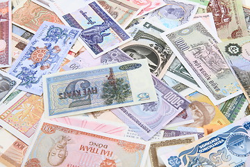 Image showing different world banknotes background