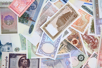 Image showing different world banknotes background