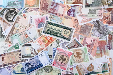 Image showing different world banknotes background