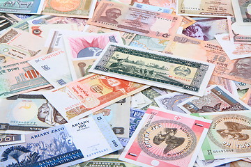 Image showing different world banknotes background