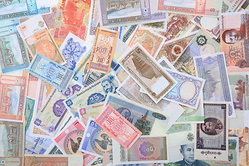Image showing different world banknotes background