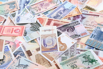 Image showing different world banknotes background