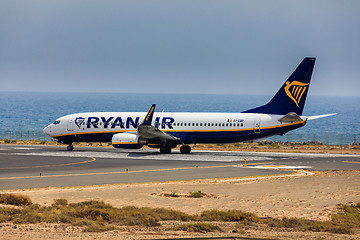 Image showing ARECIFE, SPAIN - APRIL, 16 2017: Boeing 737-800 of AYANAIR with 