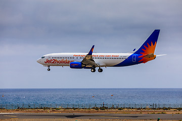 Image showing ARECIFE, SPAIN - APRIL, 15 2017: Boeing 737-800 of Jet2holidays 