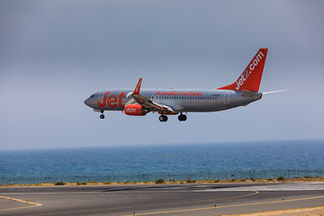 Image showing ARECIFE, SPAIN - APRIL, 16 2017: Boeing 737-800 of Jet2 with the