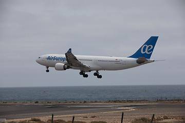 Image showing ARECIFE, SPAIN - APRIL, 15 2017: AirBus A330-200 of AirEuropa la