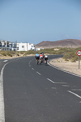 Image showing It is a nice landscape for cyclists in Lanzarote.