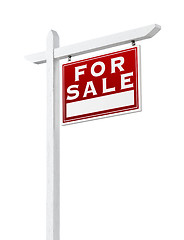 Image showing Right Facing For Sale Real Estate Sign Isolated on a White Backg