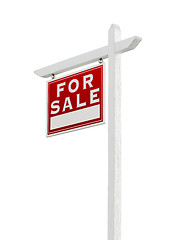 Image showing Left Facing For Sale Real Estate Sign Isolated on a White Backgr
