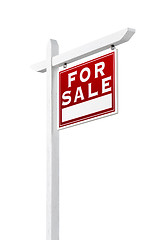 Image showing Right Facing For Sale Real Estate Sign Isolated on a White Backg