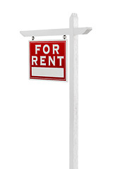 Image showing Left Facing For Rent Real Estate Sign Isolated on a White Backgo