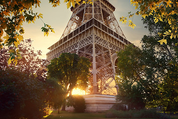 Image showing Eiffel Tower in the autumn