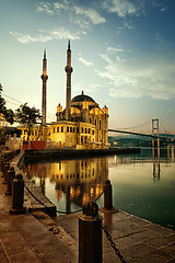 Image showing Mosque and Bosphorus bridge