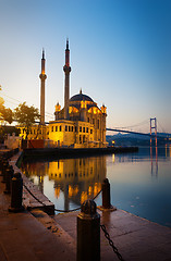 Image showing Sunrise over Ortakoy Mosque