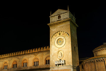 Image showing Palace of Reason by night in Mantua, Italy
