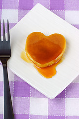 Image showing Mini heart-shaped pancake forValentine's day