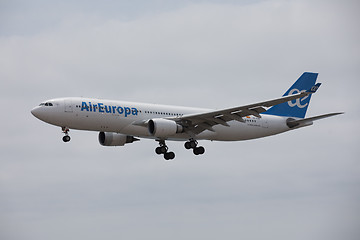 Image showing ARECIFE, SPAIN - APRIL, 15 2017: AirBus A330-200 of AirEuropa la