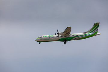 Image showing ARECIFE, SPAIN - APRIL, 16 2017: ATR 72 of Binter with the regis