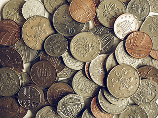 Image showing Vintage Pound coins