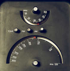 Image showing Vintage looking Old AM - FM radio tuner