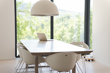 Image showing laptop on a kitchen table