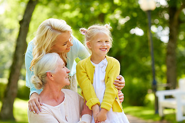 Image showing happy mother, daughter and grandmother at park