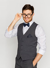 Image showing happy man in festive suit and eyeglasses