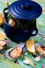 Image showing Boiled Green Mussels