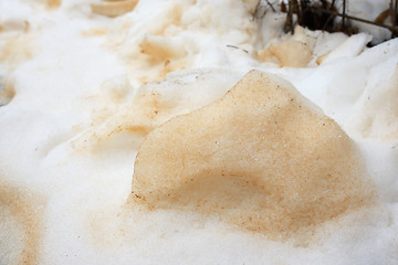 Image showing Red snow after sand from Sahara 