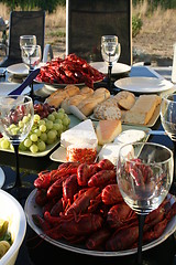 Image showing Crayfish party