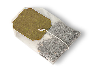 Image showing Single tea bag lying