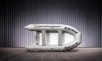 Image showing inflatable boat in hangar