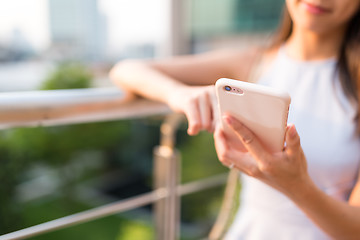 Image showing Woman using mobile phone