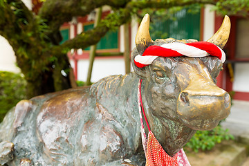 Image showing Cow statue in Dazaifu shrine