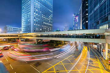 Image showing Hong Kong city traffic at night